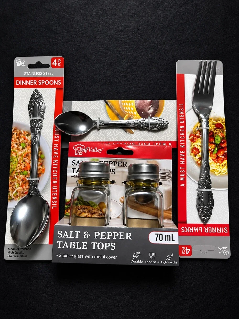 Chef Valley 10-Piece Stainless Steel Flatware & Salt and Pepper Set